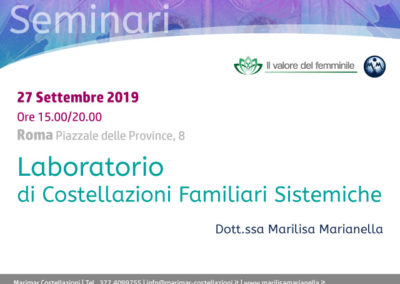 Laboratorio di costellazioni familiari sistemiche | 27 Settembre 2019