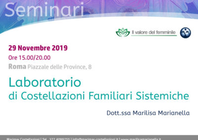 Laboratorio di costellazioni familiari sistemiche | 29 Novembre 2019