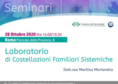 Laboratorio di Costellazioni familiari sistemiche | 28 Ottobre 2020 – Roma