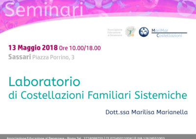 Laboratorio di Costellazioni Familiari Sistemiche – 13 Maggio 2018