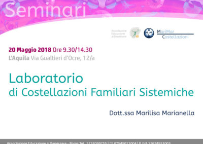 Laboratorio di Costellazioni Familiari Sistemiche – 20 Maggio 2018