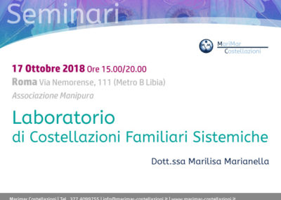 Laboratorio di Costellazioni Familiari Sistemiche | 17 Ottobre 2018