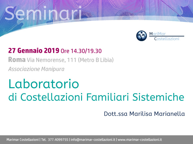 Laboratorio di Costellazioni Familiari Sistemiche | 27 Gennaio 2019