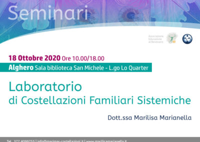 Laboratorio di Costellazioni familiari sistemiche | 18 Ottobre 2020 – Alghero