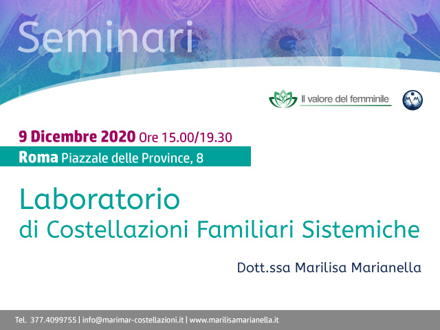 Laboratorio di Costellazioni familiari sistemiche | 9 Dicembre 2020 – Roma
